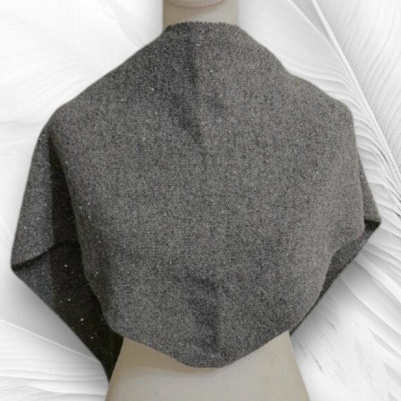 Soft Grey Sparkly Knit Shawl Wrap Scarf - Picture 2 of 4